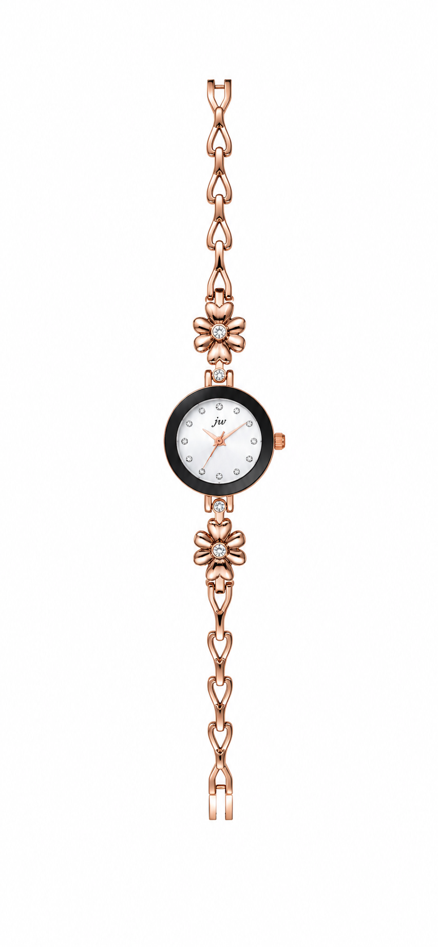 Rose Gold Floral Crystal Watch